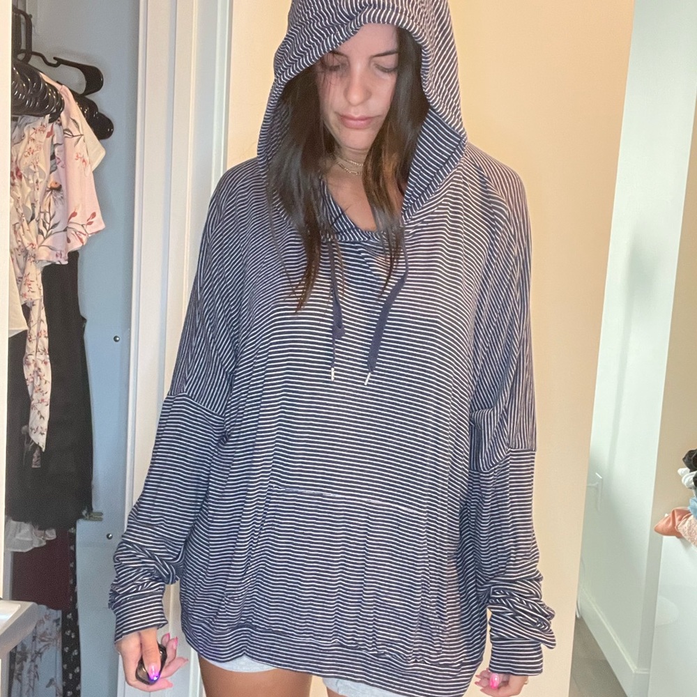 Zara loose striped hoodie